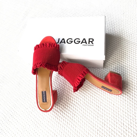 Stitched Block Heel in Red from Jaggar - Picture 1 of 4